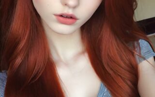 AI girl with red hair wallpaper