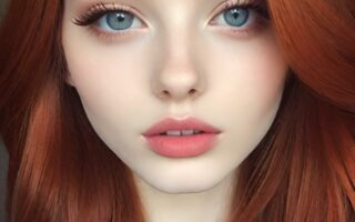 AI girl with red hair wallpaper