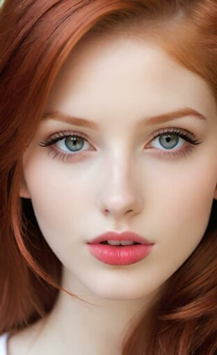 AI girl with red hair wallpaper