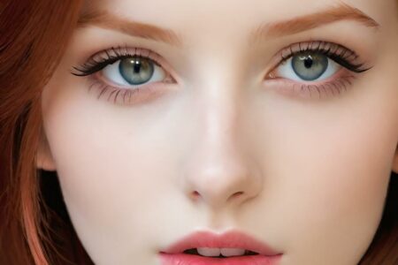 AI girl with red hair wallpaper