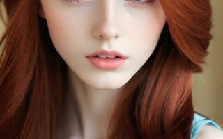 AI girl with red hair wallpaper
