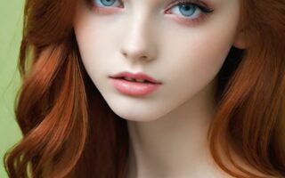 AI girl with red hair wallpaper