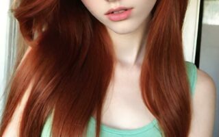 AI girl with red hair wallpaper