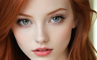 AI girl with red hair wallpaper