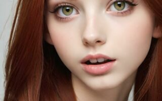 AI girl with red hair wallpaper
