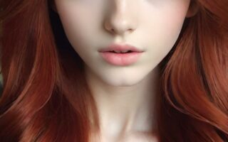 AI girl with red hair wallpaper