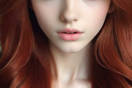AI girl with red hair wallpaper