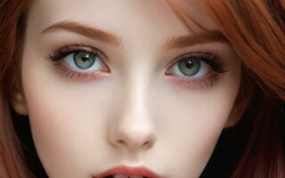 AI girl with red hair wallpaper