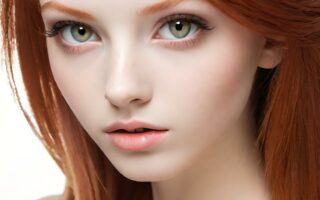 AI girl with red hair wallpaper
