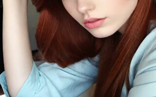 AI girl with red hair wallpaper