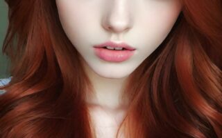 AI girl with red hair wallpaper