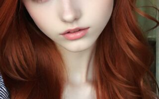 AI girl with red hair wallpaper