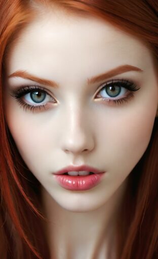 AI girl with red hair wallpaper