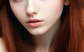 AI girl with red hair wallpaper
