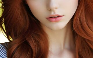 AI girl with red hair wallpaper