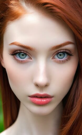 AI girl with red hair wallpaper