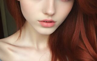 AI girl with red hair wallpaper