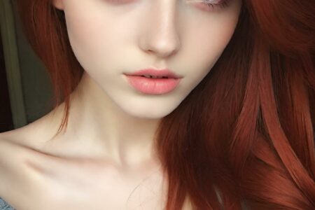 AI girl with red hair wallpaper