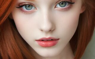 AI girl with red hair wallpaper
