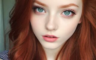 AI girl with red hair wallpaper