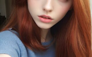 AI girl with red hair wallpaper