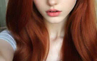AI girl with red hair wallpaper