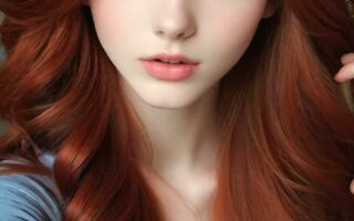 AI girl with red hair wallpaper