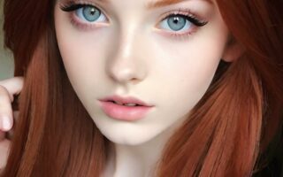 AI girl with red hair wallpaper