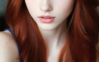 AI girl with red hair wallpaper