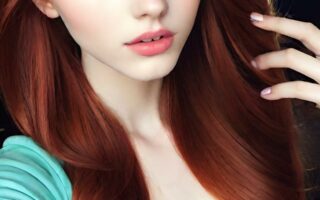 AI girl with red hair wallpaper