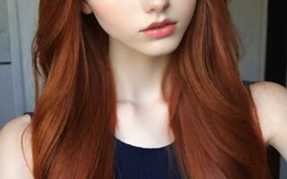 AI girl with red hair wallpaper