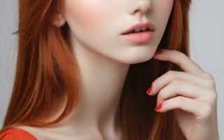 AI girl with red hair wallpaper