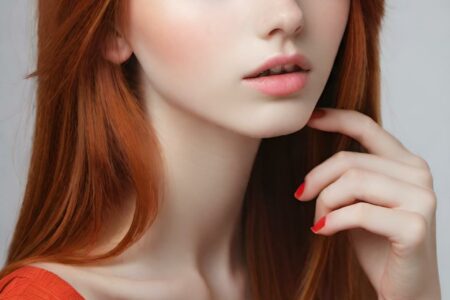 AI girl with red hair wallpaper