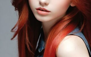 AI girl with red hair wallpaper