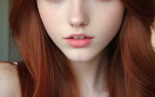 AI girl with red hair wallpaper