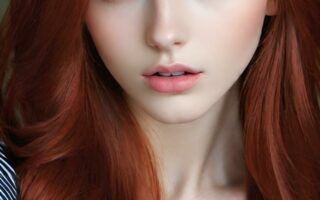AI girl with red hair wallpaper