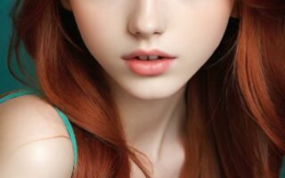 AI girl with red hair wallpaper