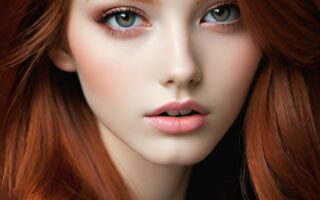 AI girl with red hair wallpaper