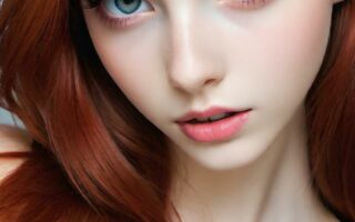 AI girl with red hair wallpaper