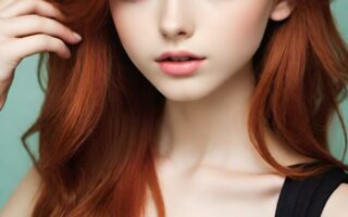AI girl with red hair wallpaper