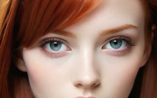AI girl with red hair wallpaper