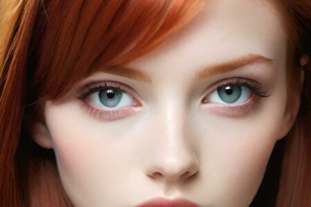 AI girl with red hair wallpaper
