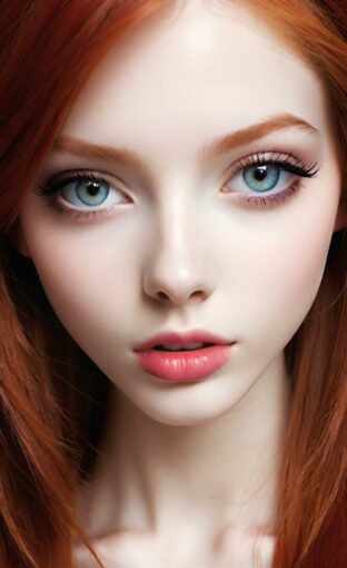 AI girl with red hair wallpaper