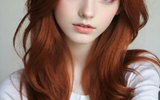 AI girl with red hair wallpaper