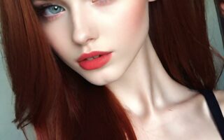 AI girl with red hair wallpaper