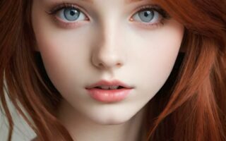 AI girl with red hair wallpaper