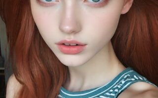 AI girl with red hair wallpaper