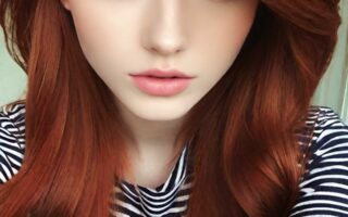 AI girl with red hair wallpaper