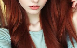 AI girl with red hair wallpaper