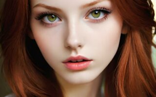 AI girl with red hair wallpaper